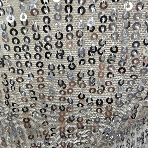 NWT Calvin Klein Sequin Top Blouse Size M Sleeveless Tie Front Halter neck Cream - Picture 4 of 13